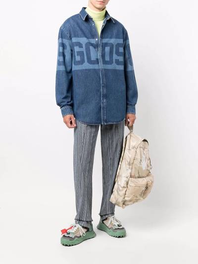 GCDS logo-print denim shirt outlook