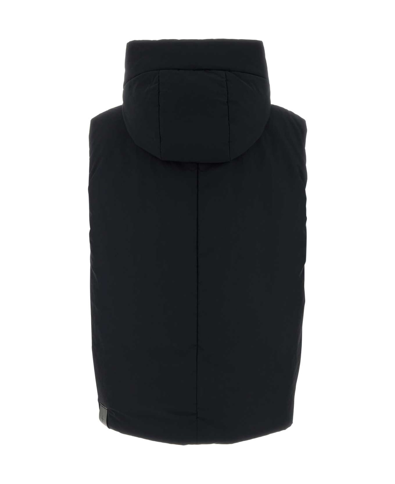 Black Polyester Down Jacket - 2