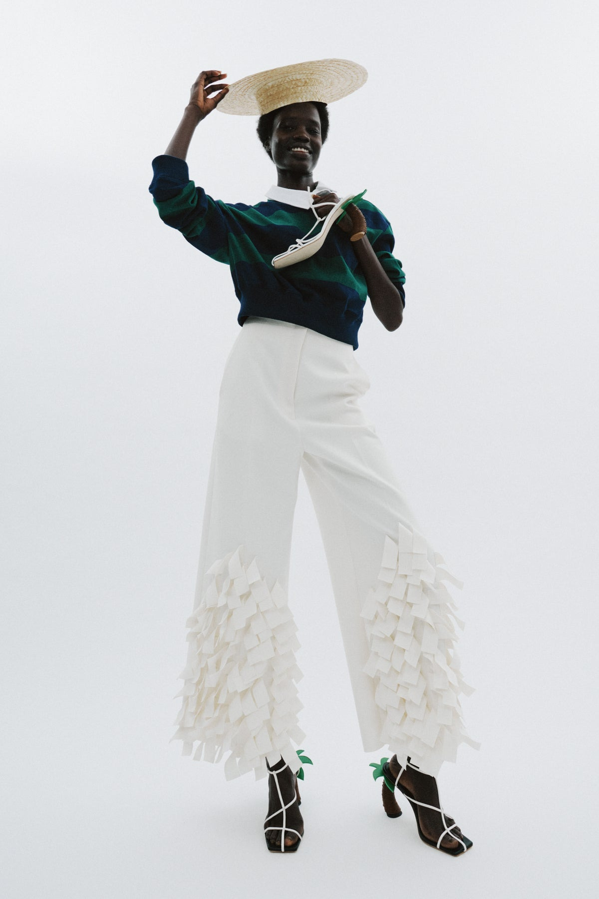CULOTTES WITH RECTANGLE DETAIL IVORY - 11