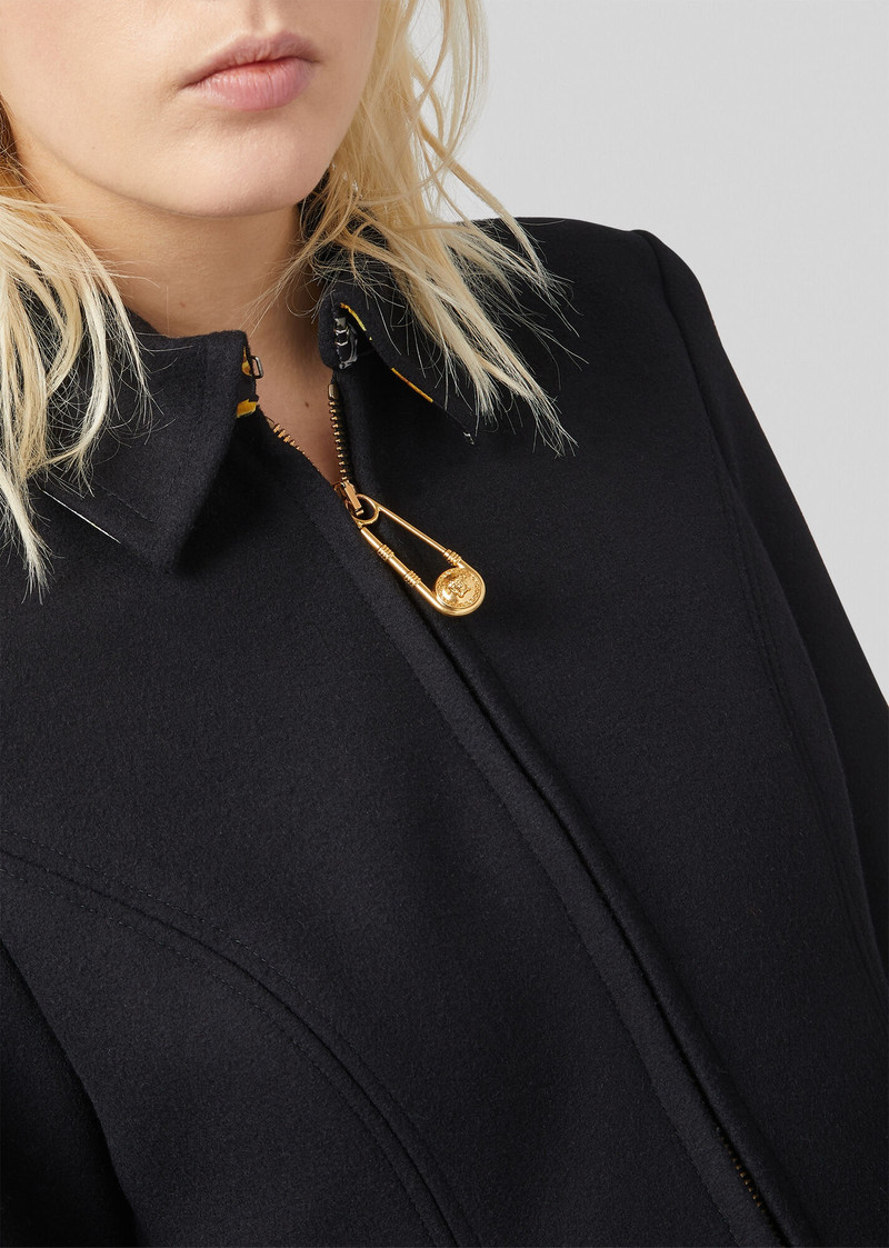 Zip Accent Wool Flared Coat 5