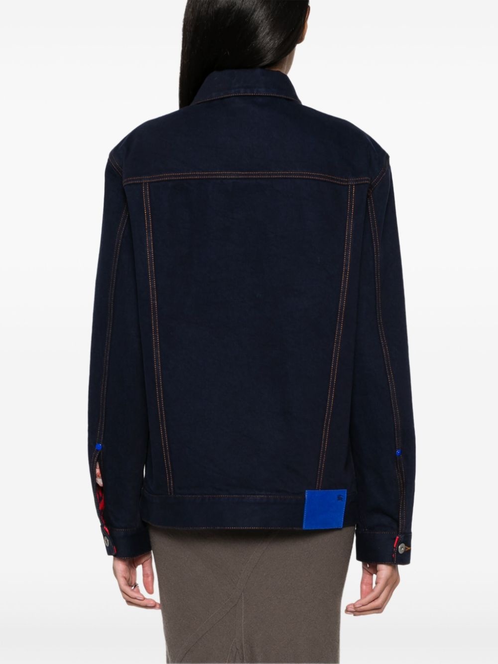 logo-patch denim jacket - 4