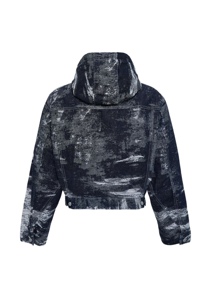 TAAKK drawstring-detail denim hoodie outlook