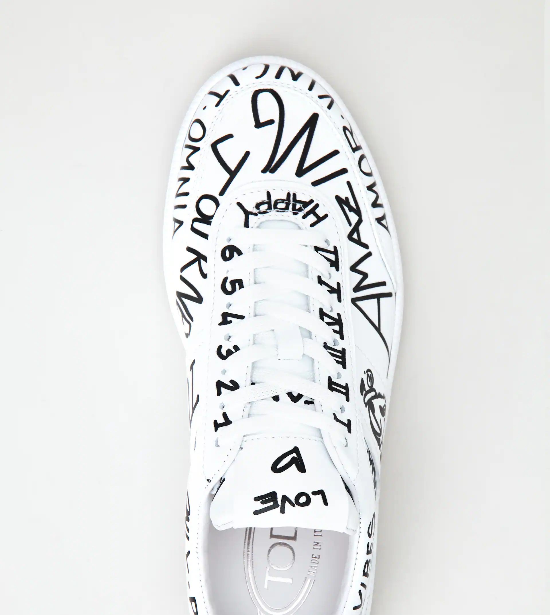 TOD'S TABS SNEAKERS IN LEATHER - WHITE, BLACK - 4