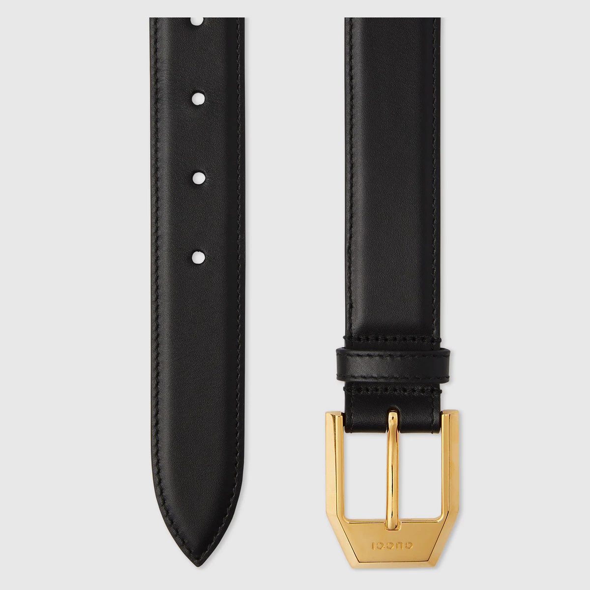 Leather belt with squared buckle - 2