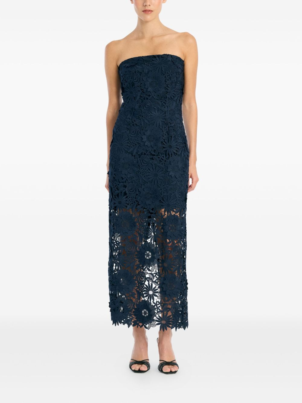 floral-lace midi dress - 2