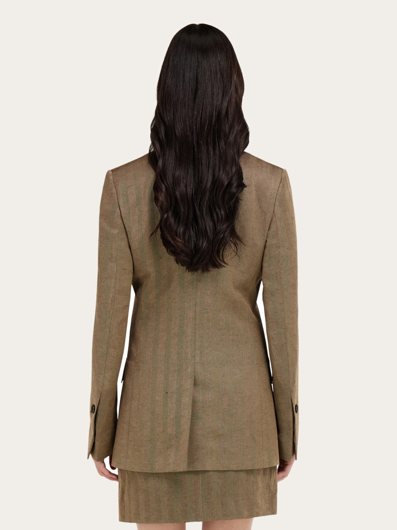 Double breasted linen blend blazer 3