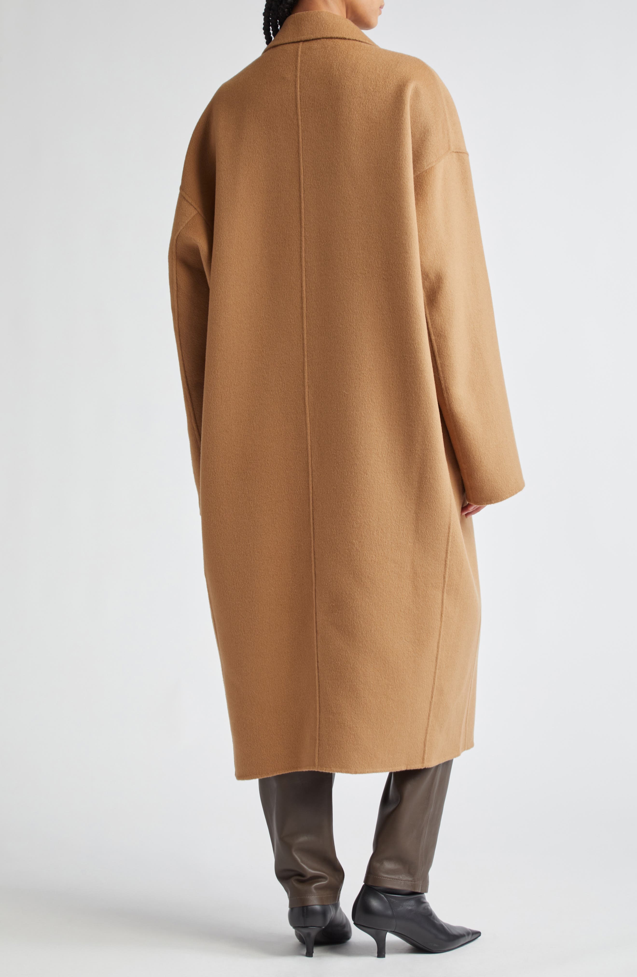 TOTEME Double Face Wool Cocoon Coat in Camel at Nordstrom - 3