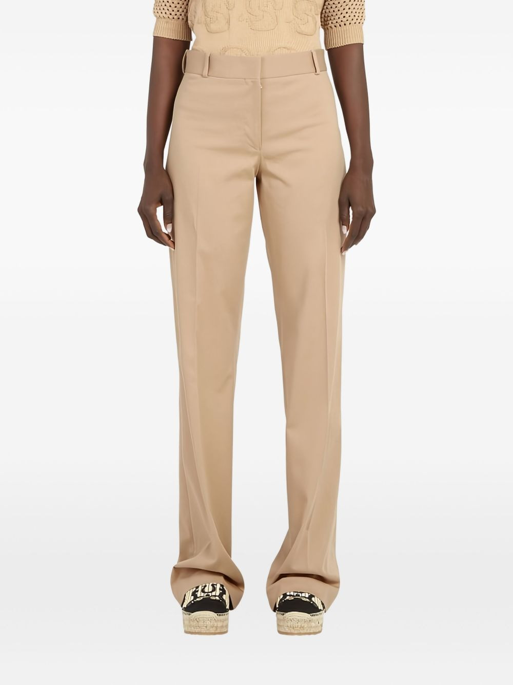 straight-leg cotton trousers - 3