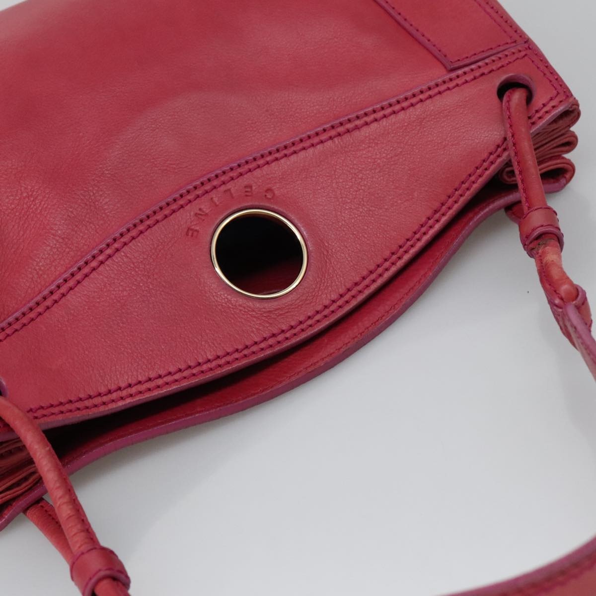 CELINE Shoulder Bag Leather Pink Gold - 6