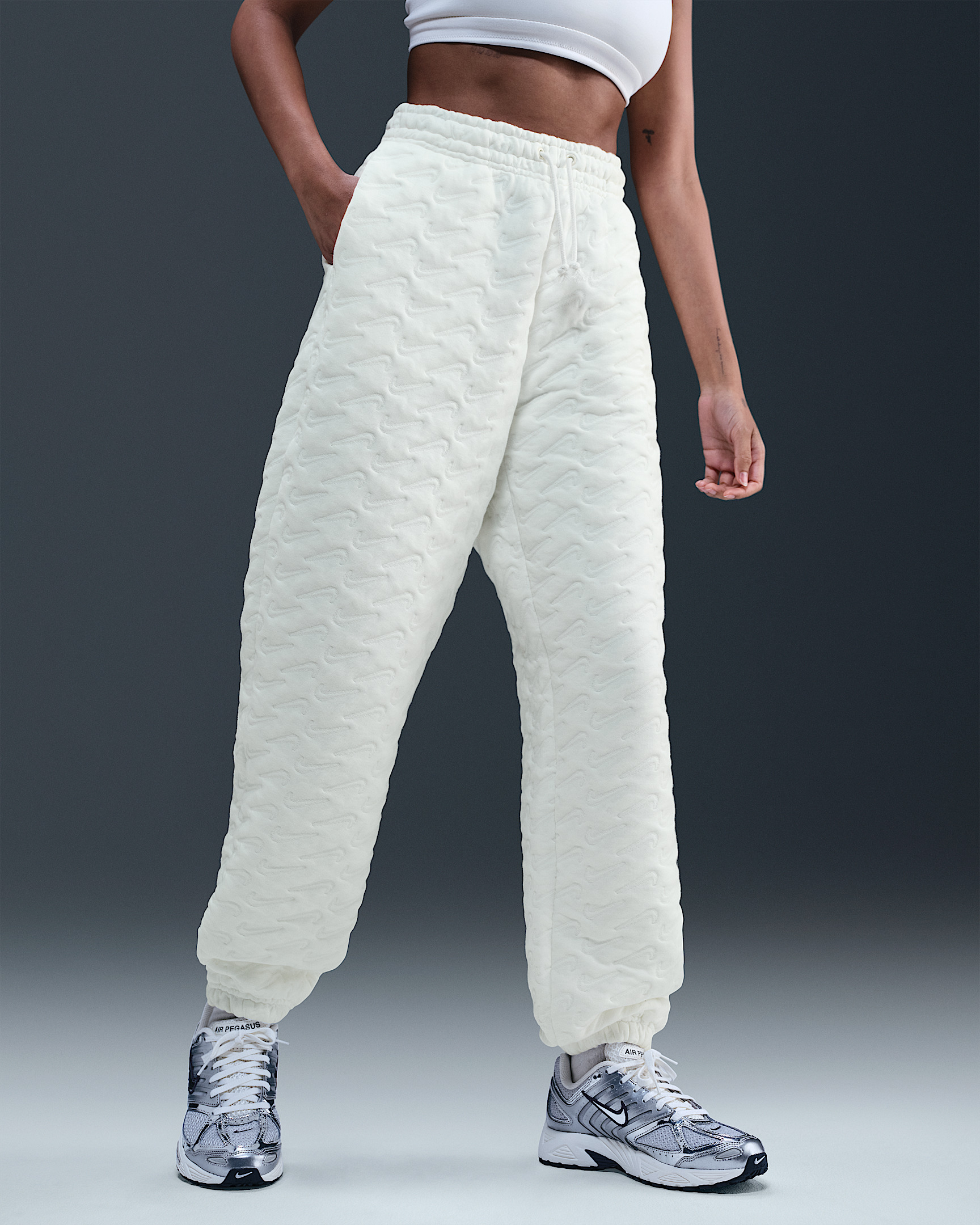 Nike Sportswear Phoenix Fleece Women's Oversized High-Waisted Jacquard Pants - 2