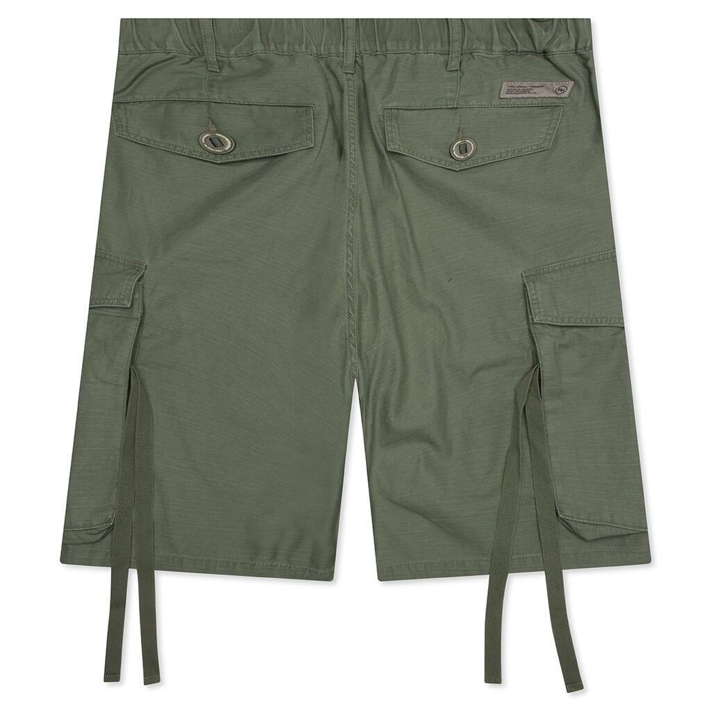 WIDE CARGO SHORT PANTS - OLIVE DRAB - 2