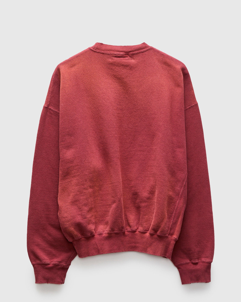 REMI RELIEF "3-Fly" Special Finish Fleece Crewneck in Bordeaux outlook