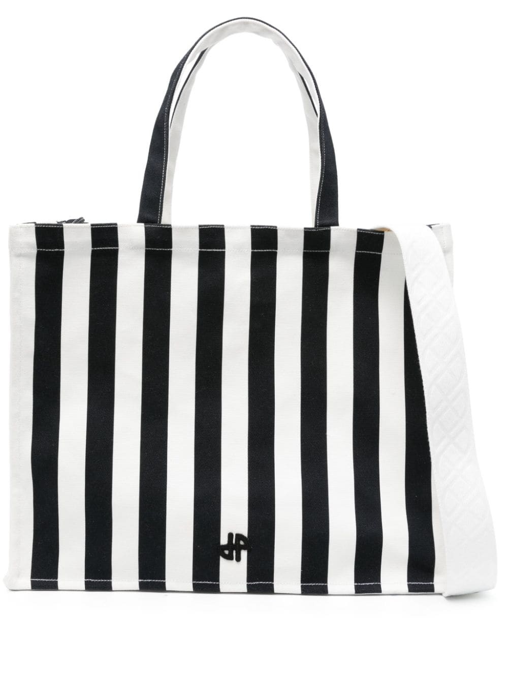 large JP striped tote bag - 1