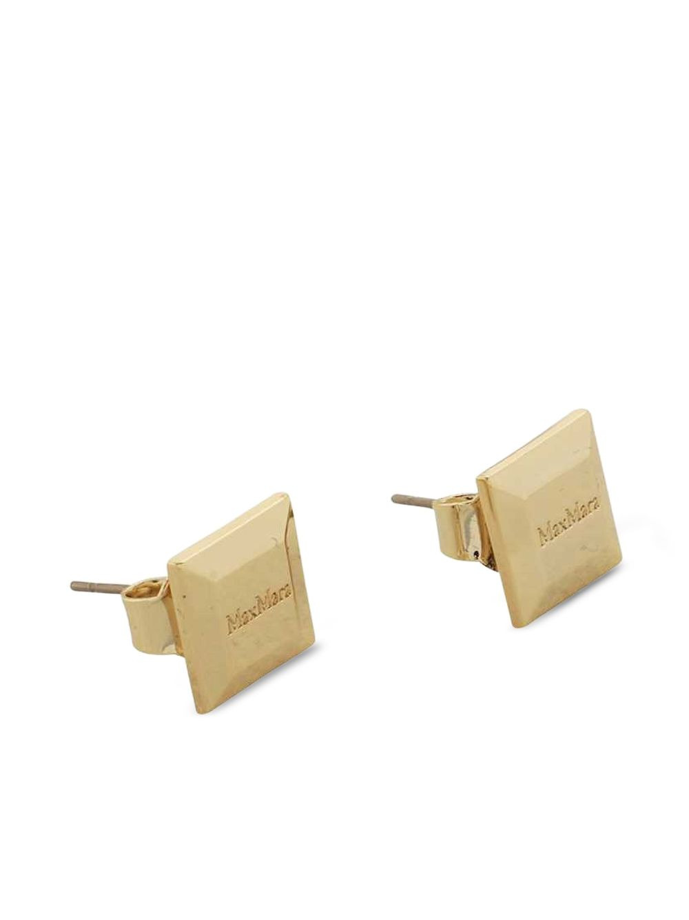 logoed square earrings - 3