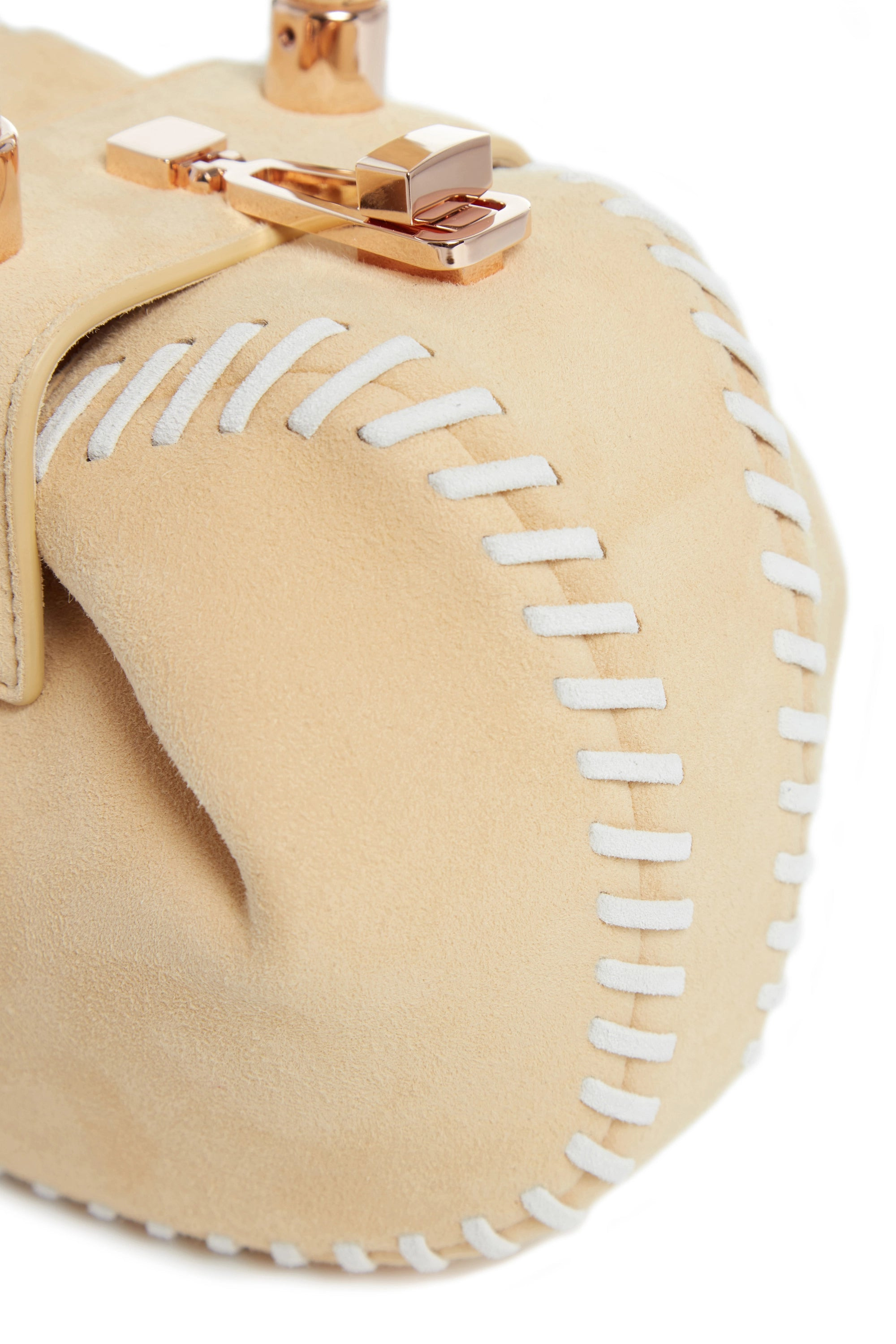 Whipstitch Demi Bag in Nude Suede - 5