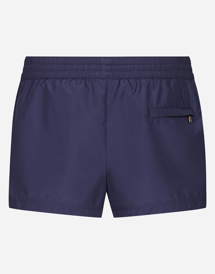 Short swim trunks with branded plate - 2