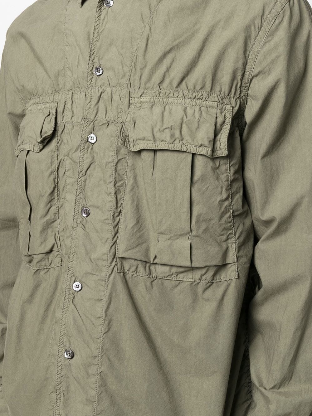 gathered seam-detail cargo shirt - 5