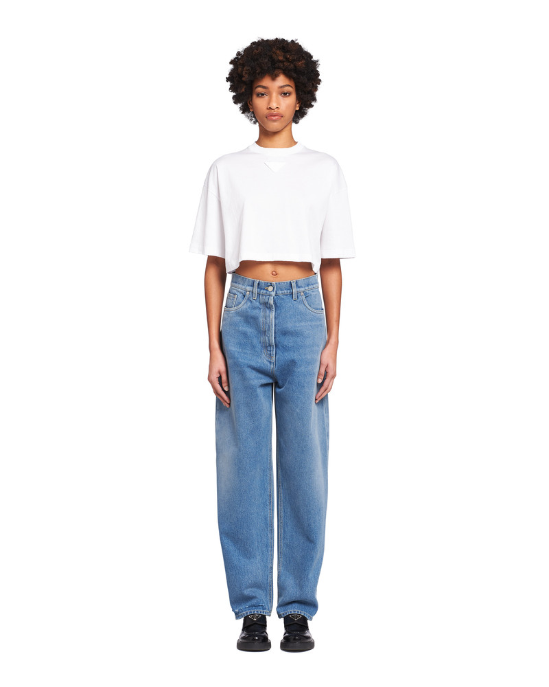 Prada Organic denim five-pocket trousers outlook