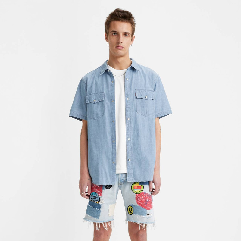 SHORT SLEEVE RELAXED FIT WESTERN SHIRT - 1