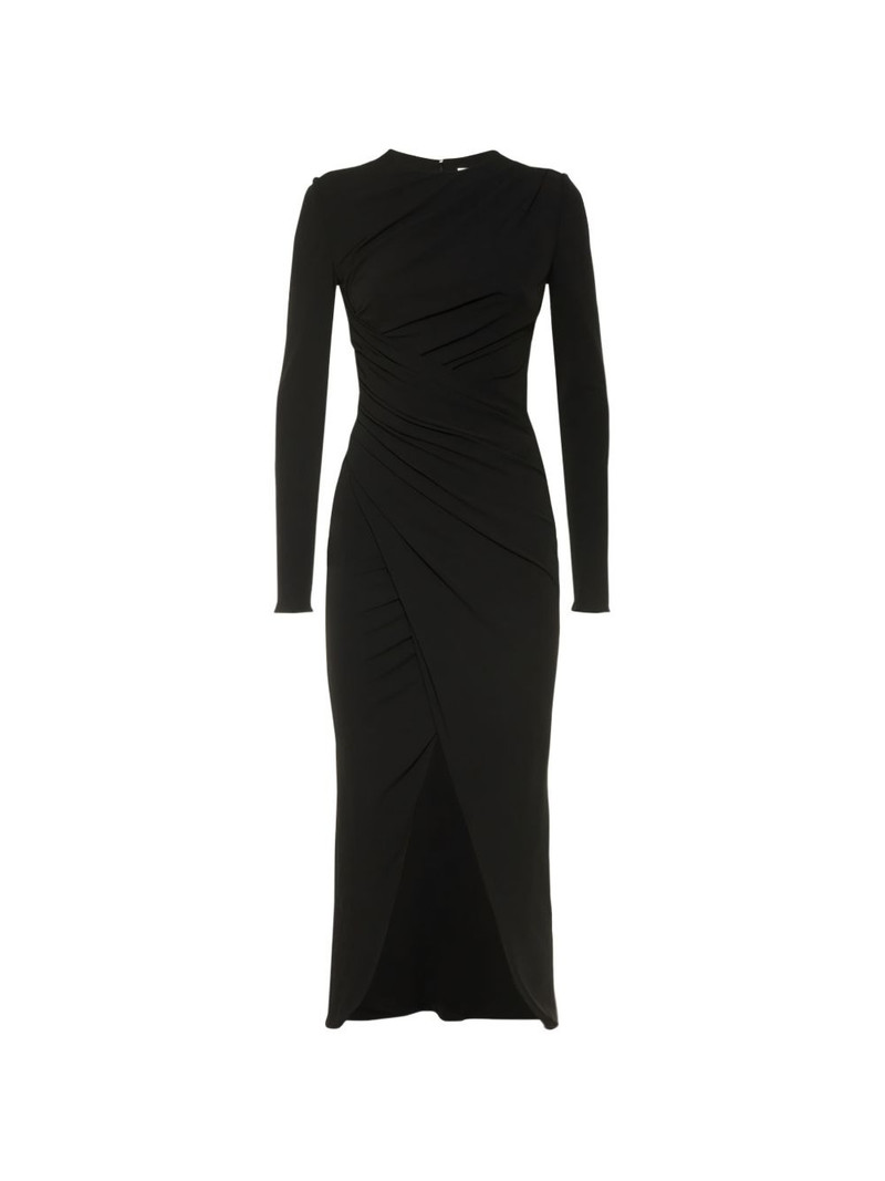 long-sleeve round-neck maxi dress 1