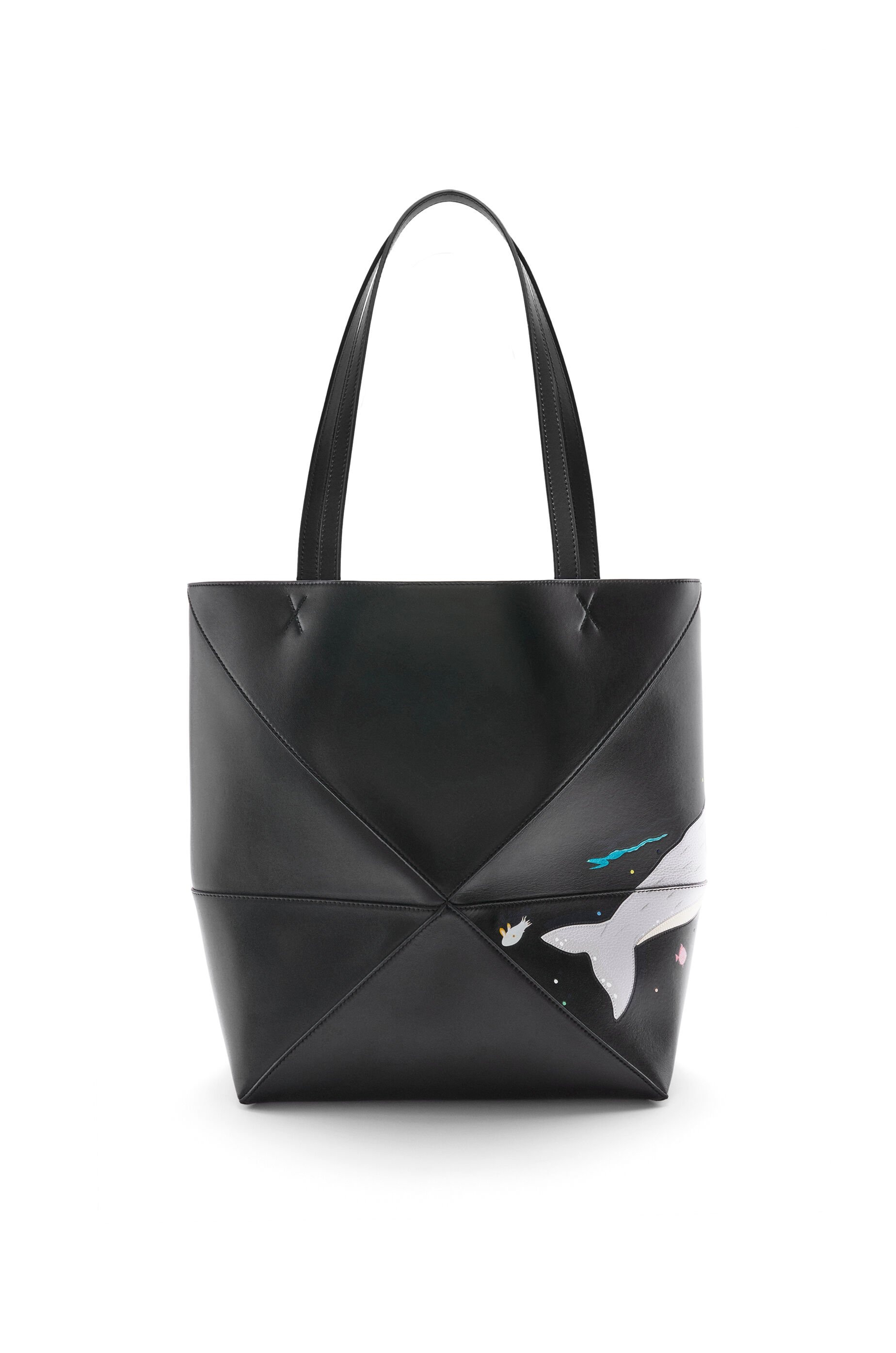 Whale large Puzzle Fold tote in shiny calfskin - 5