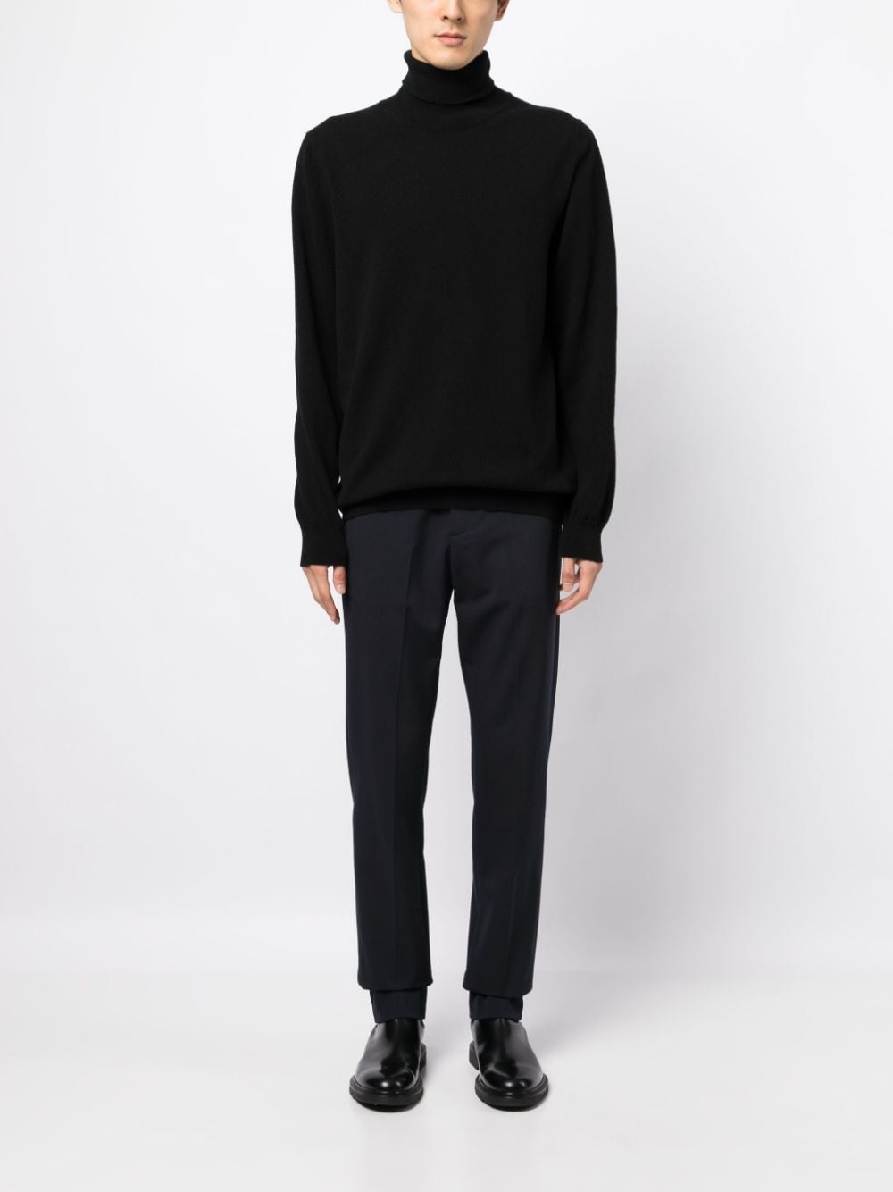 stripe-detailing roll-neck jumper - 2