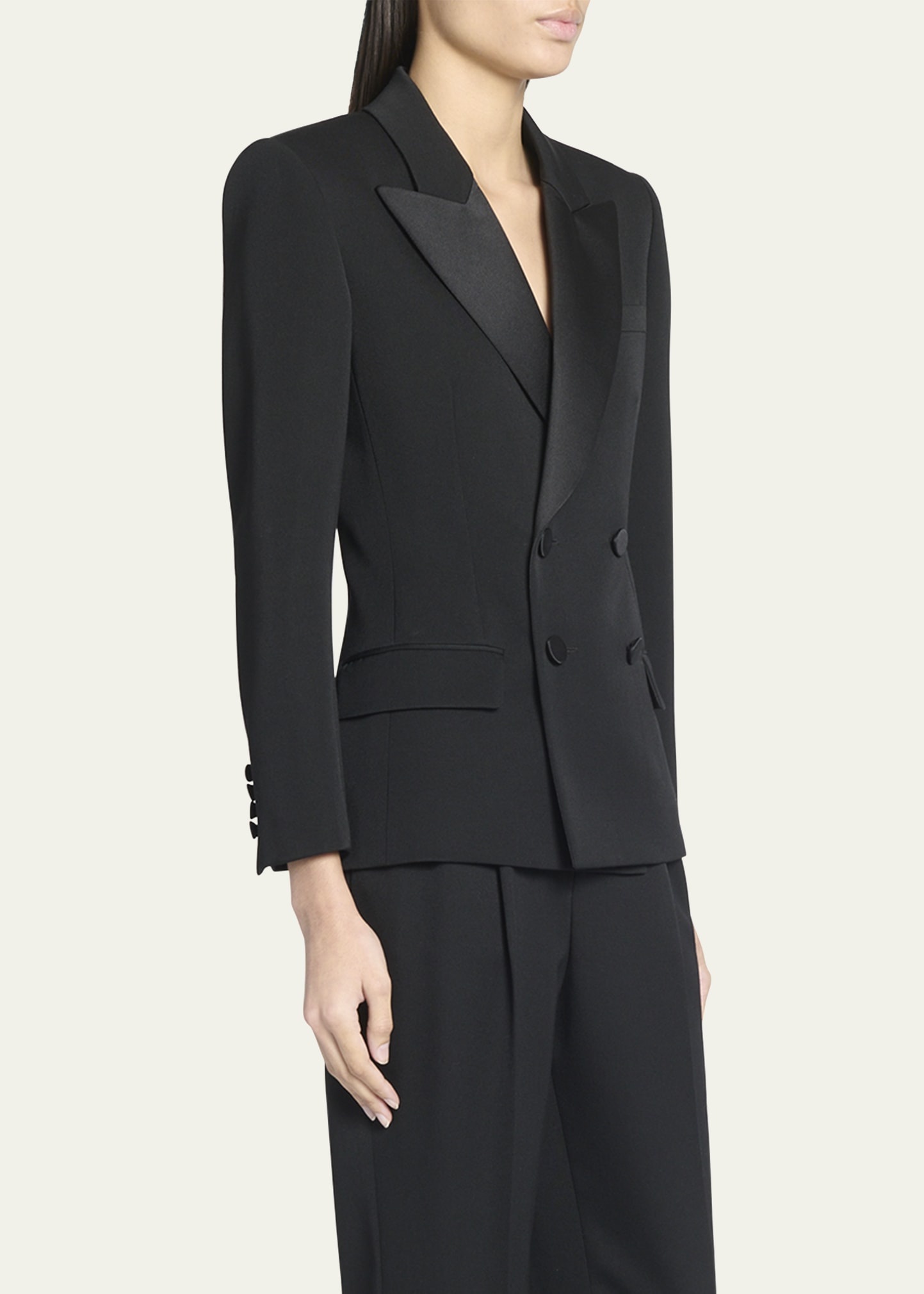 Fitted Tuxedo Blazer Jacket - 4