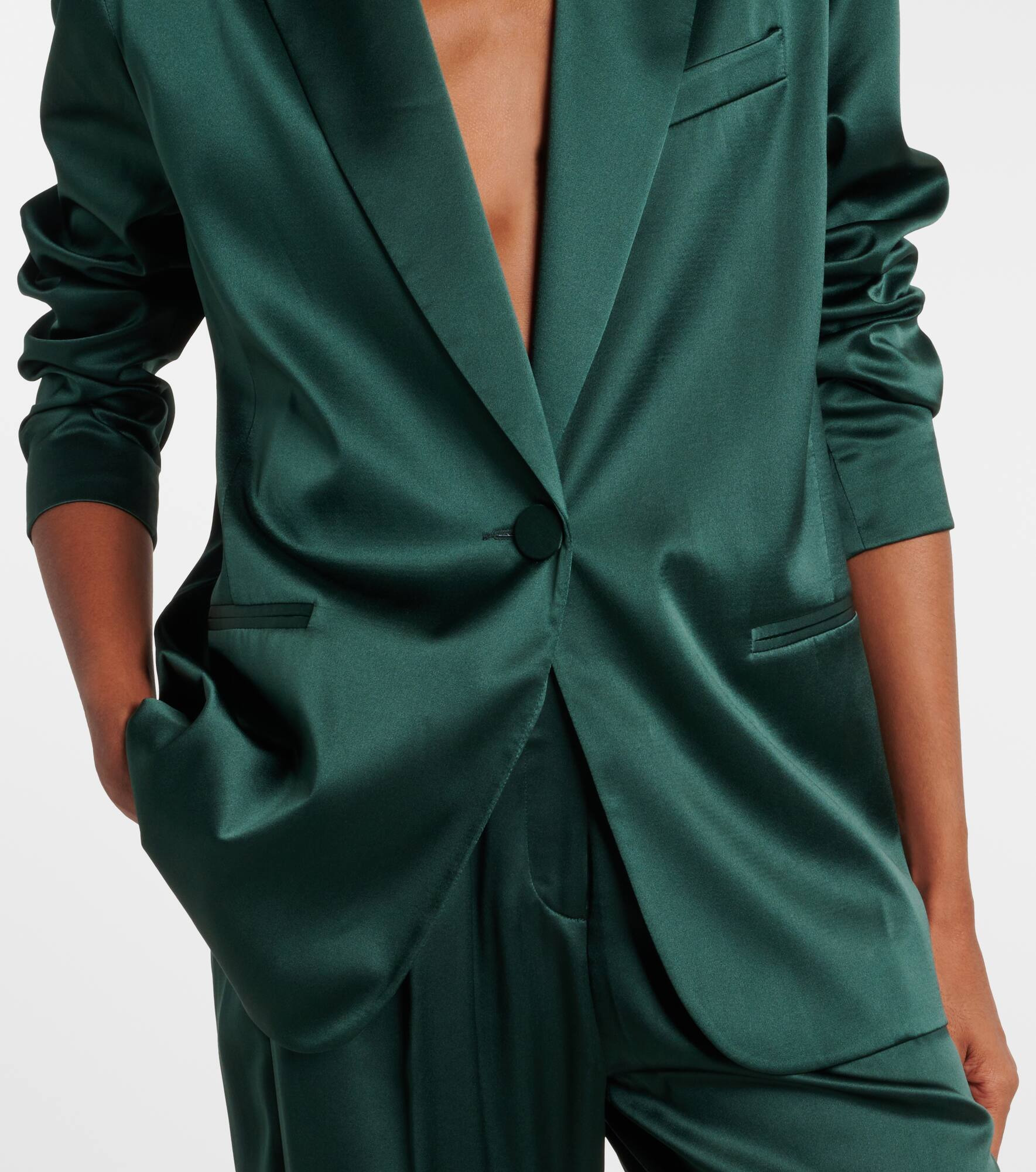 Silk satin blazer - 5