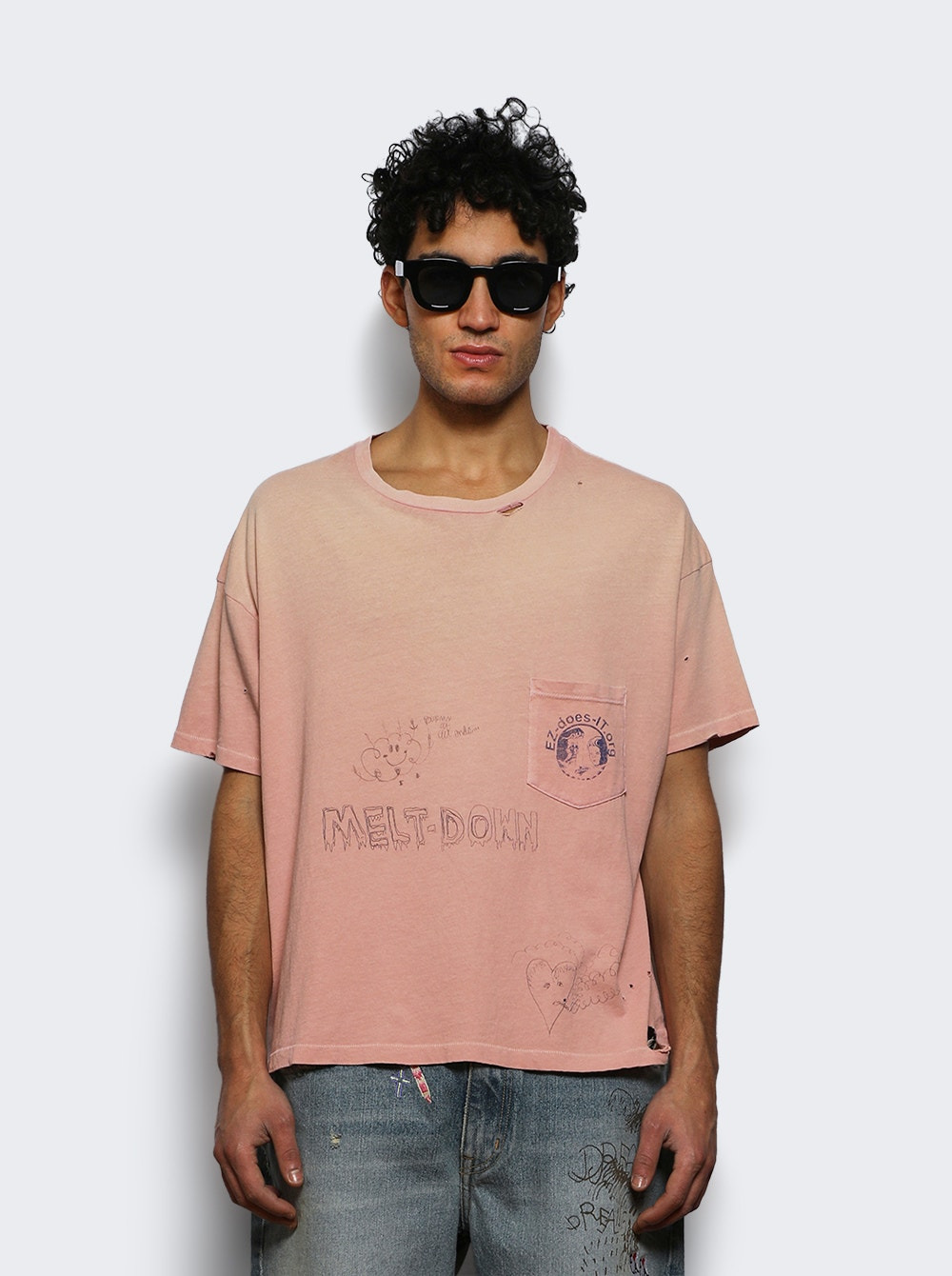 Rehab Romance Pocket Tee Pink - 2
