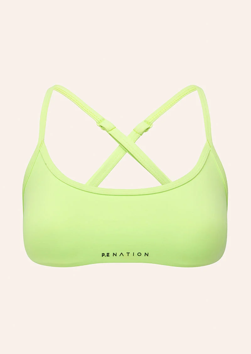 REVEAL SPORTS BRA IN WASHED LIME - 1