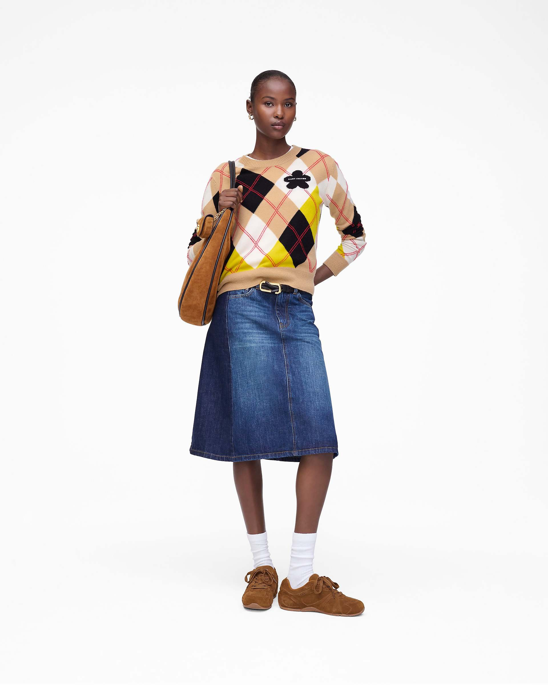 TWO TONE SHADOW DENIM SKIRT - 3