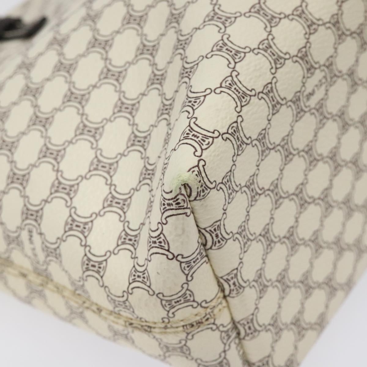 CELINE Macadam Canvas Tote Bag Pvc Leather Gold White - 15