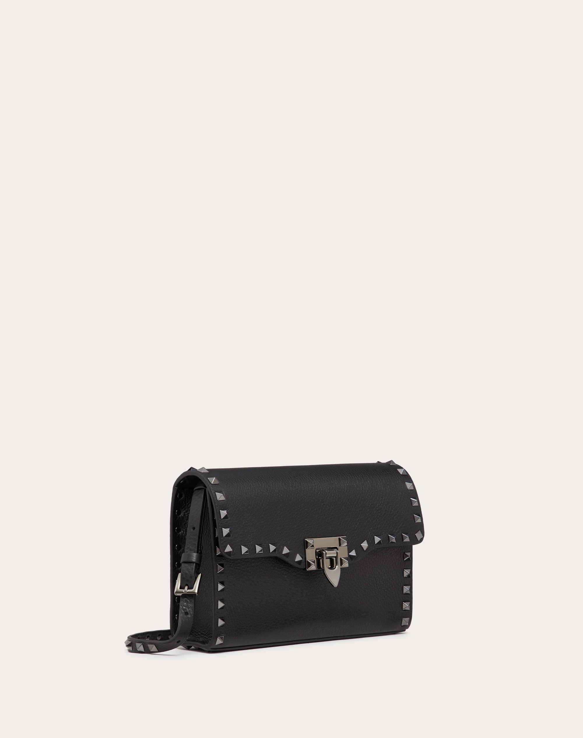 SMALL ROCKSTUD GRAINY CALFSKIN CROSSBODY BAG