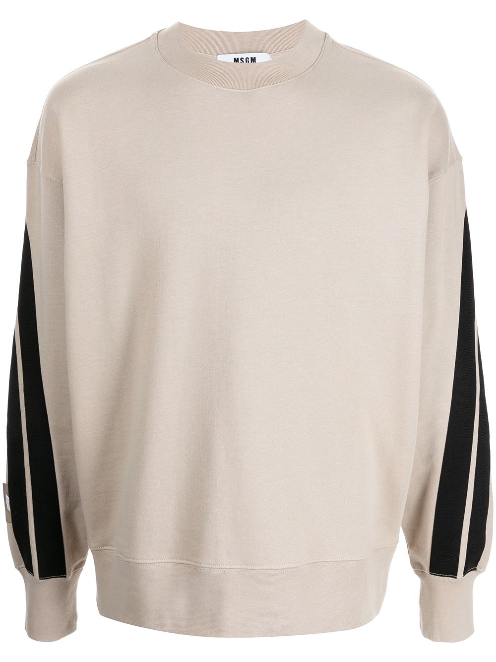 sleeve-stripe crewneck sweatshirt - 1