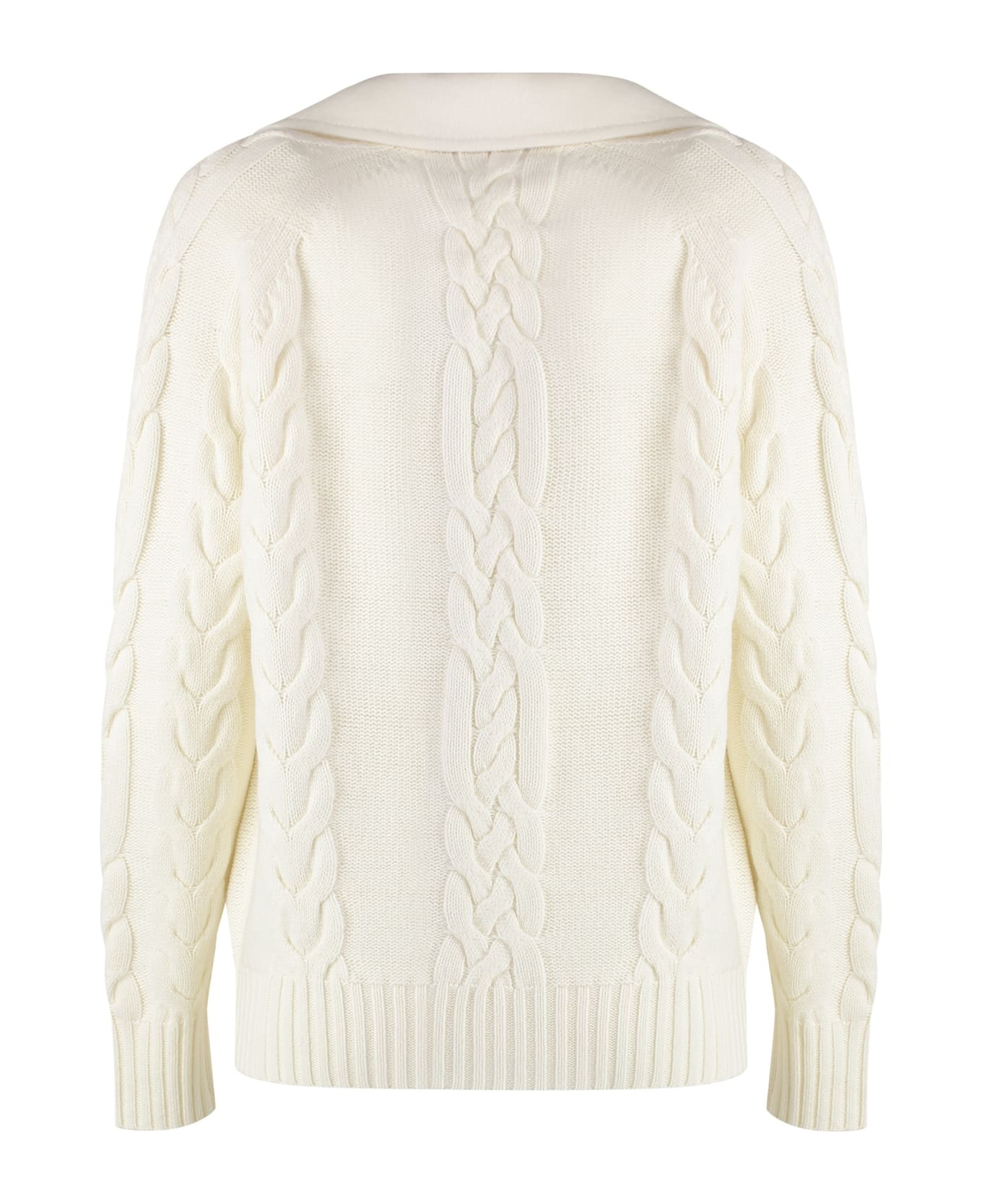 'micio' White Wool Blend Cardigan - 2