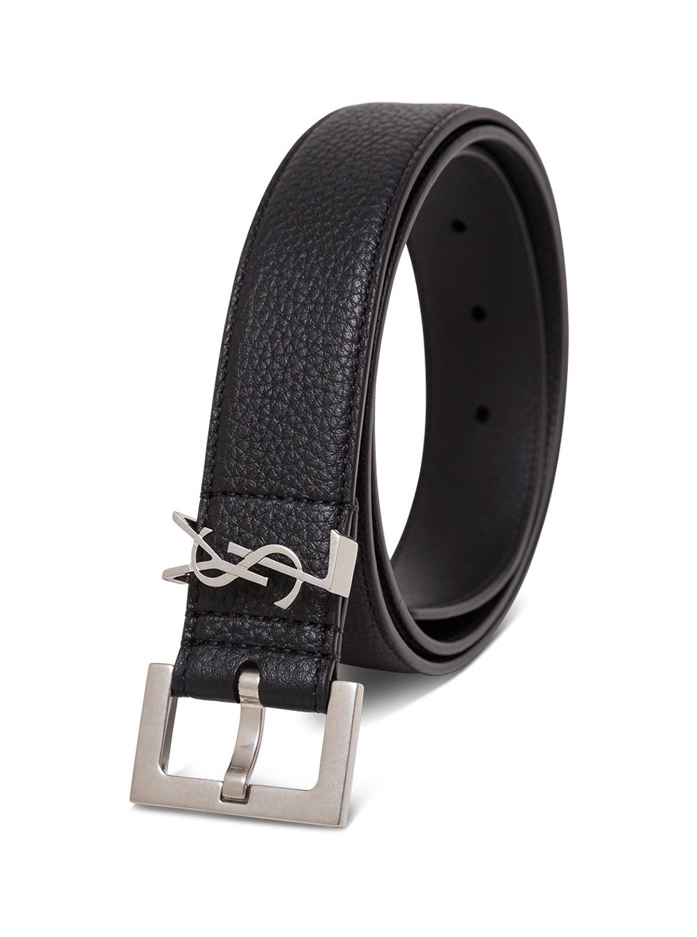 Saint Laurent Men Black Leather Belt With Logo Buckle Saint Laurent Man - 3