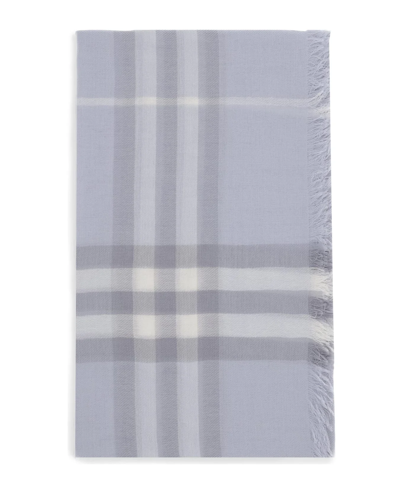 Wool Check Wide Scarf - 1
