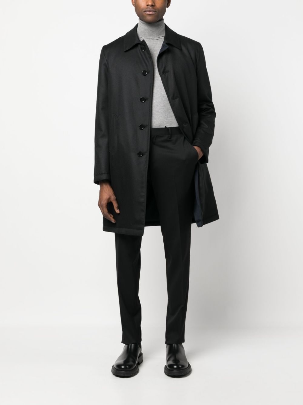 single-breasted wool coat - 2