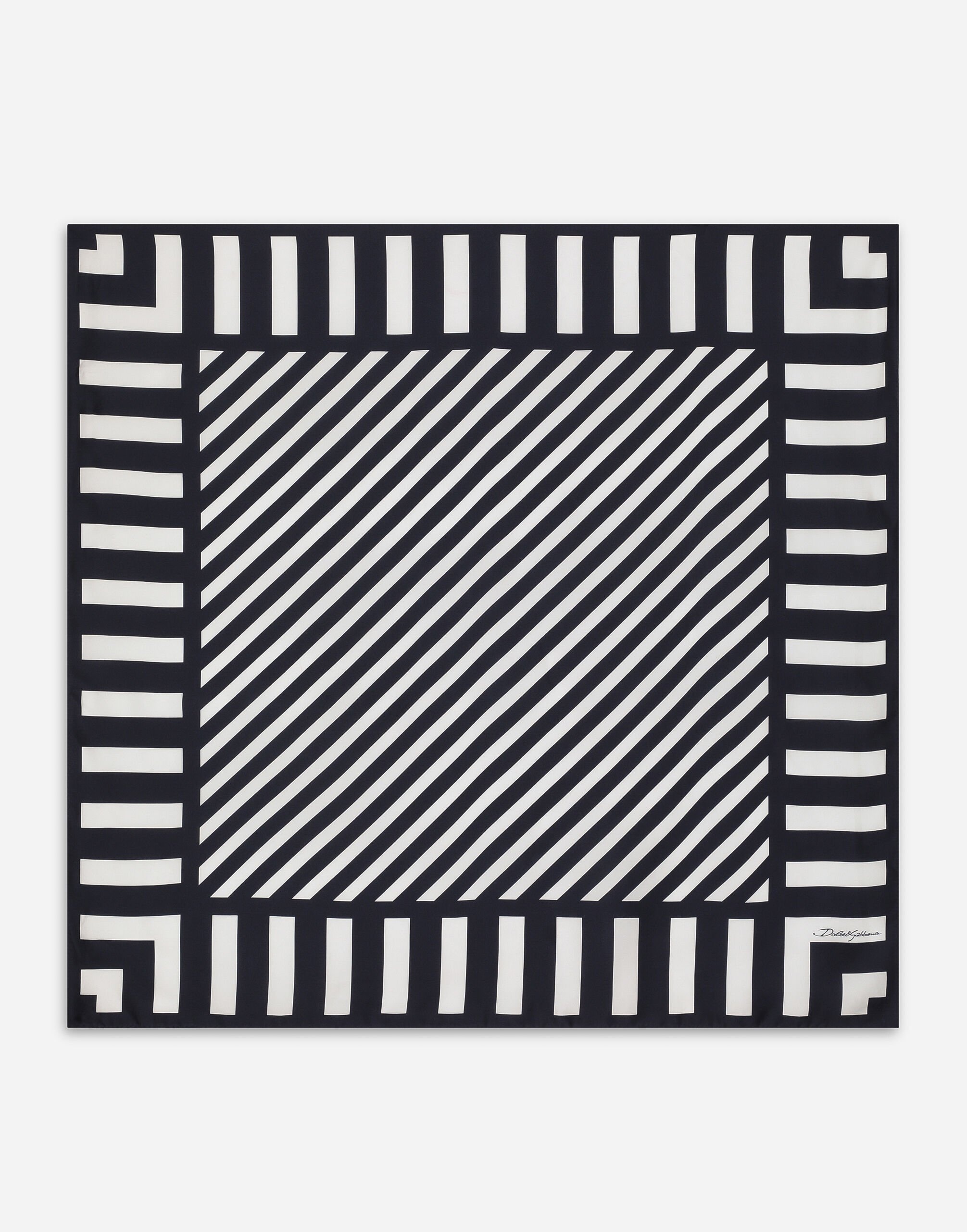 Marina-print silk scarf (90x90) - 1
