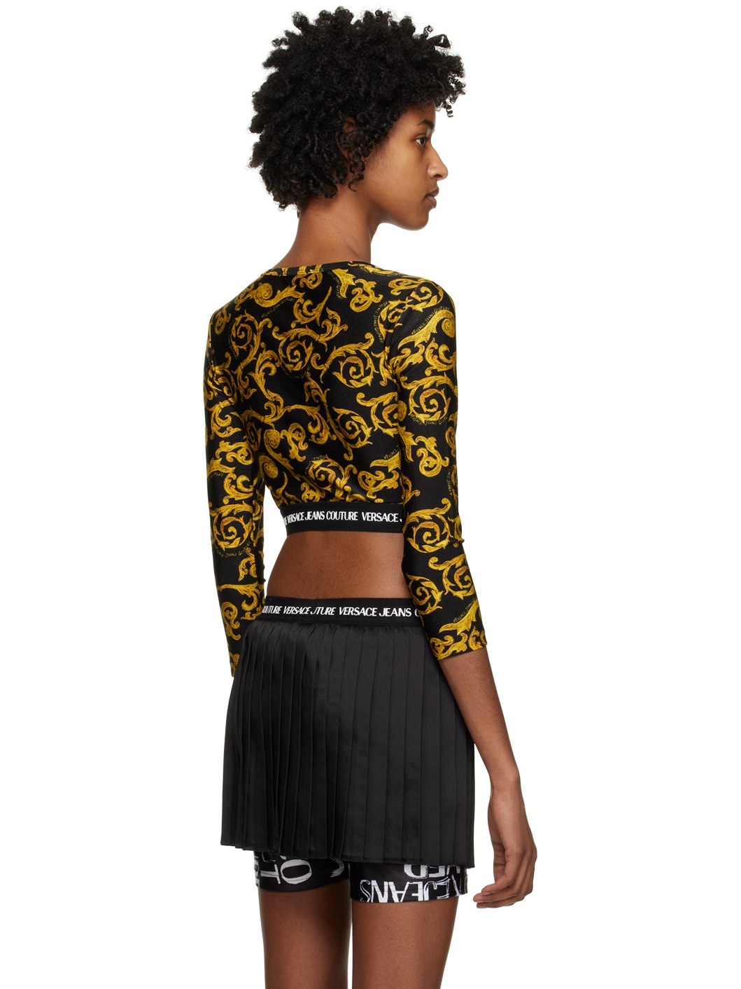 Black & Gold Sketch Couture Long Sleeve T-Shirt - 3