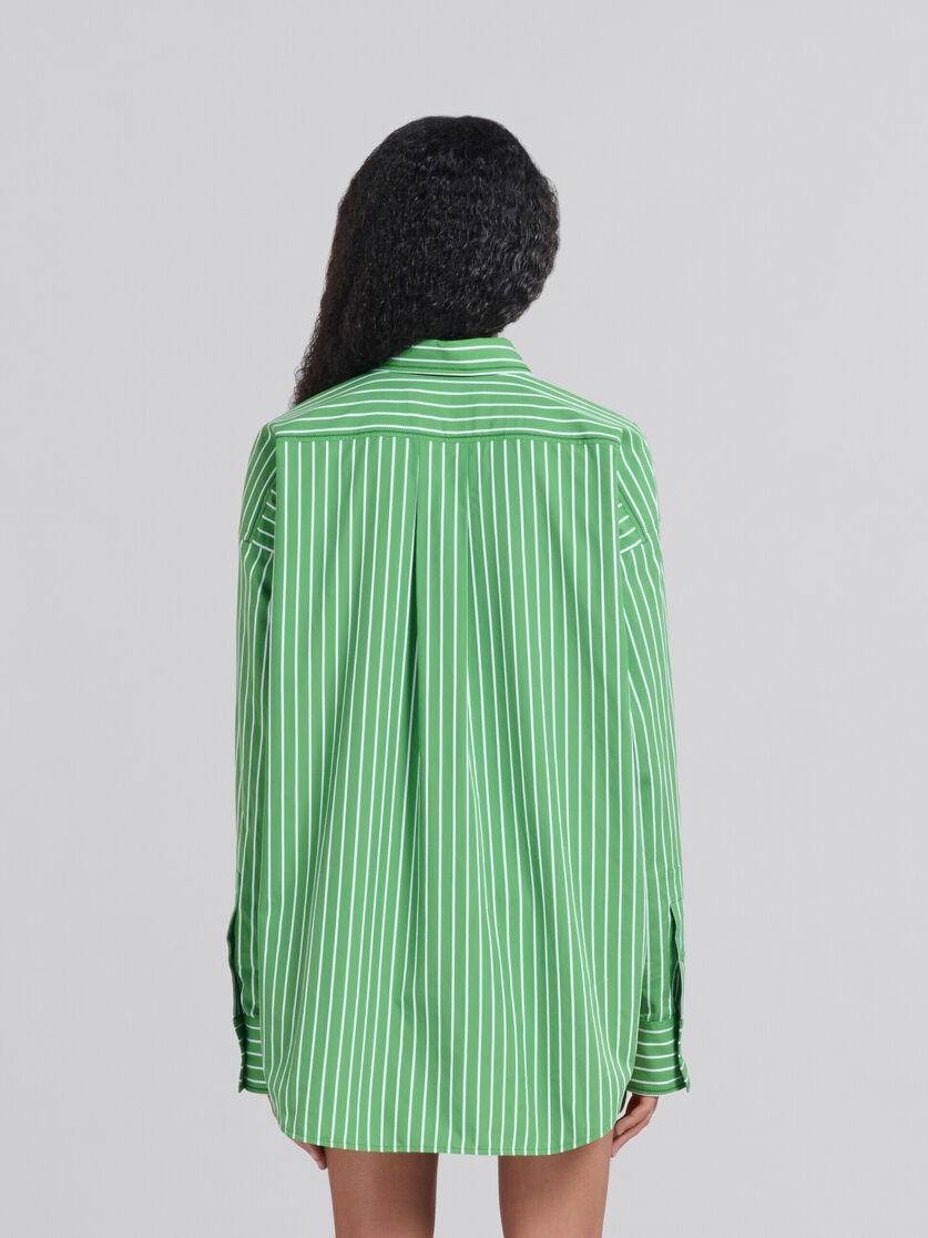 GREEN STRIPED ORGANIC POPLIN SHIRT WITH MARNI MENDING - 3