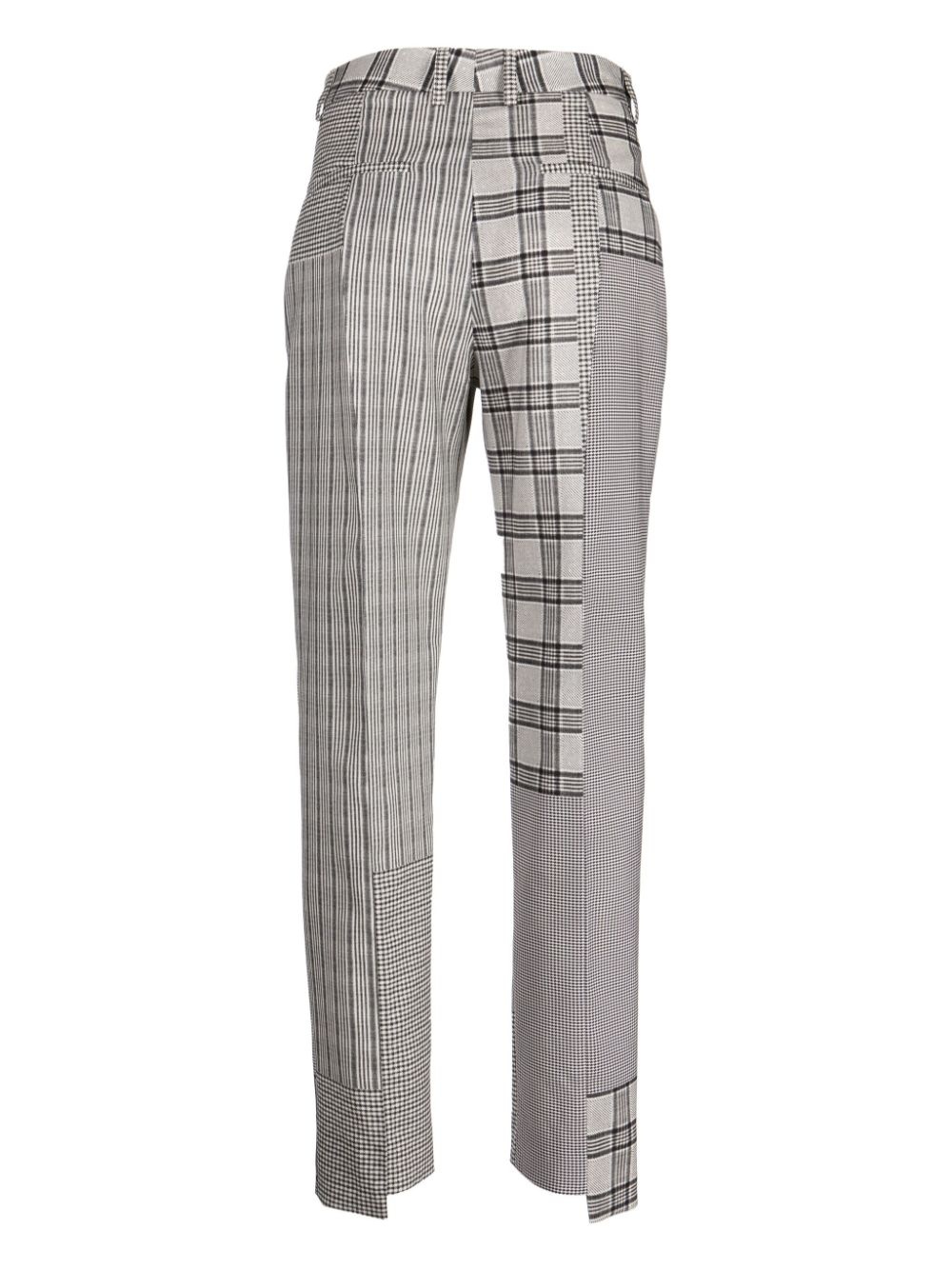 mix-print tailored wool trousers - 2