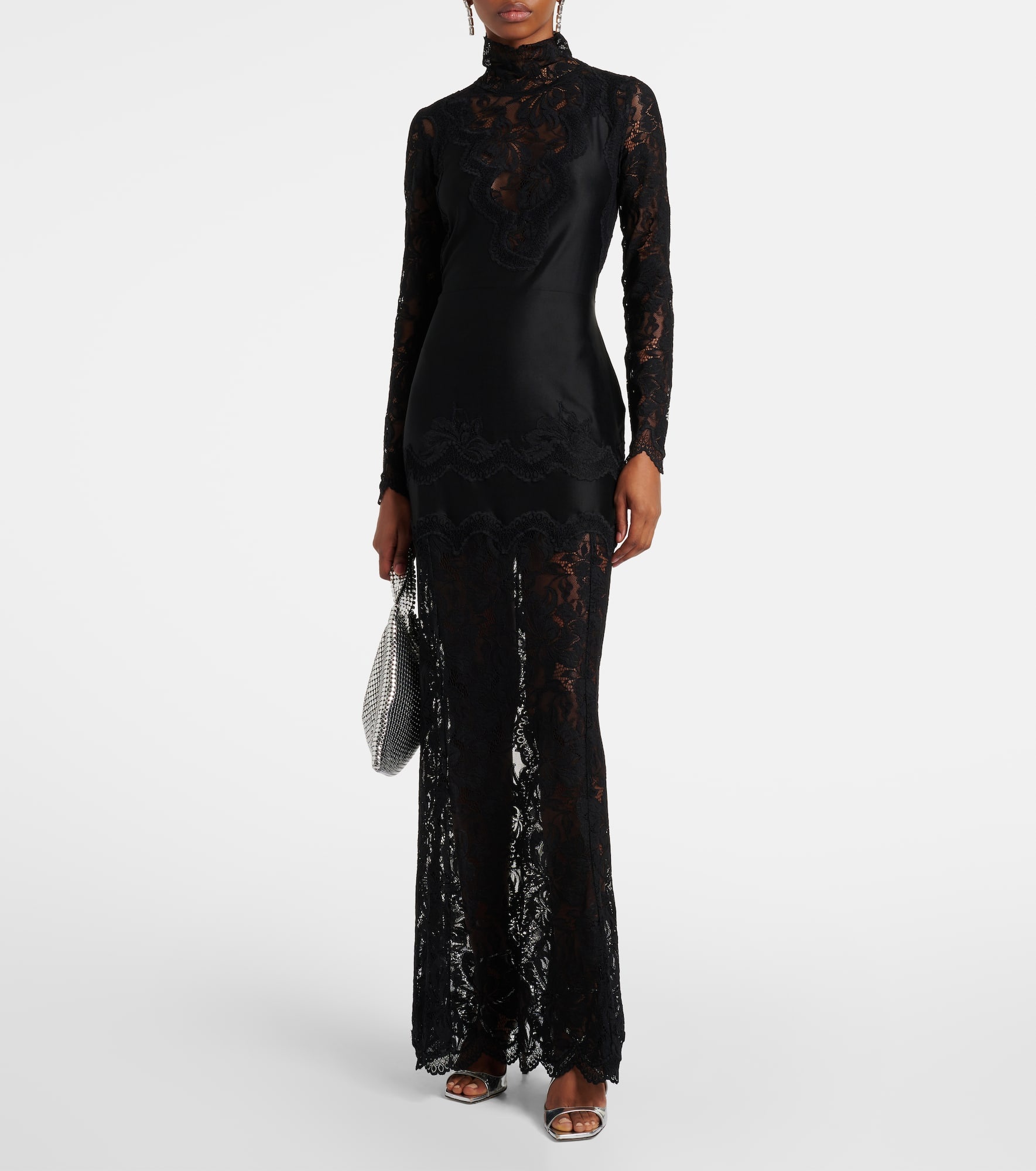 Lace-trimmed maxi dress - 2