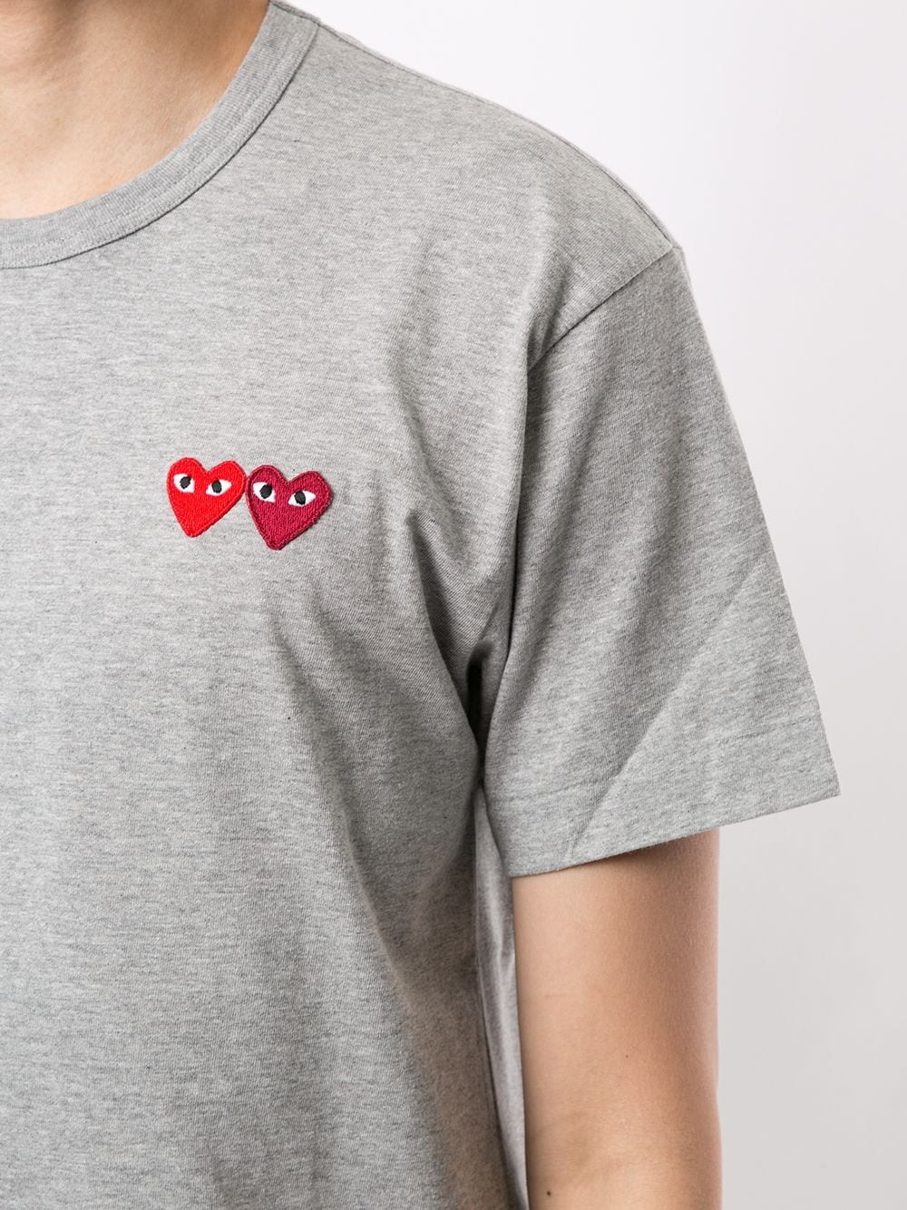 double heart appliquéd T-shirt - 5