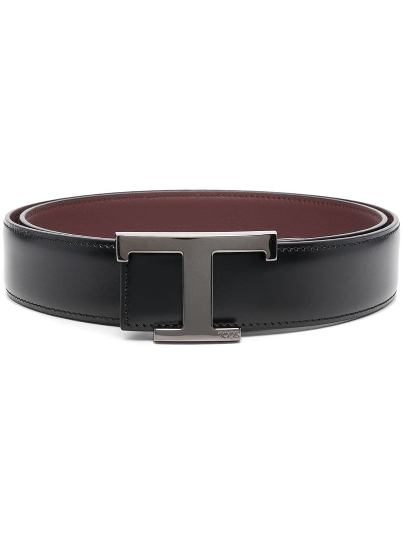 leather logo lettering belt 1