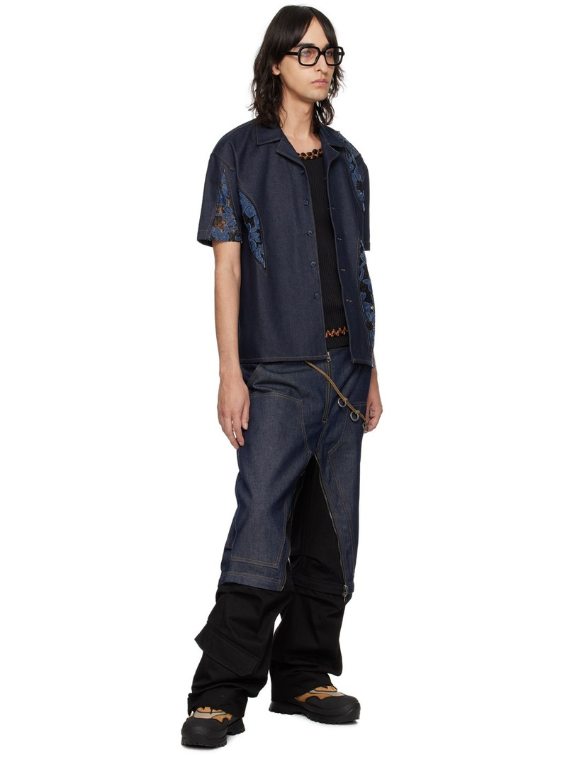 Andersson Bell Blue Patchwork Denim Shirt outlook