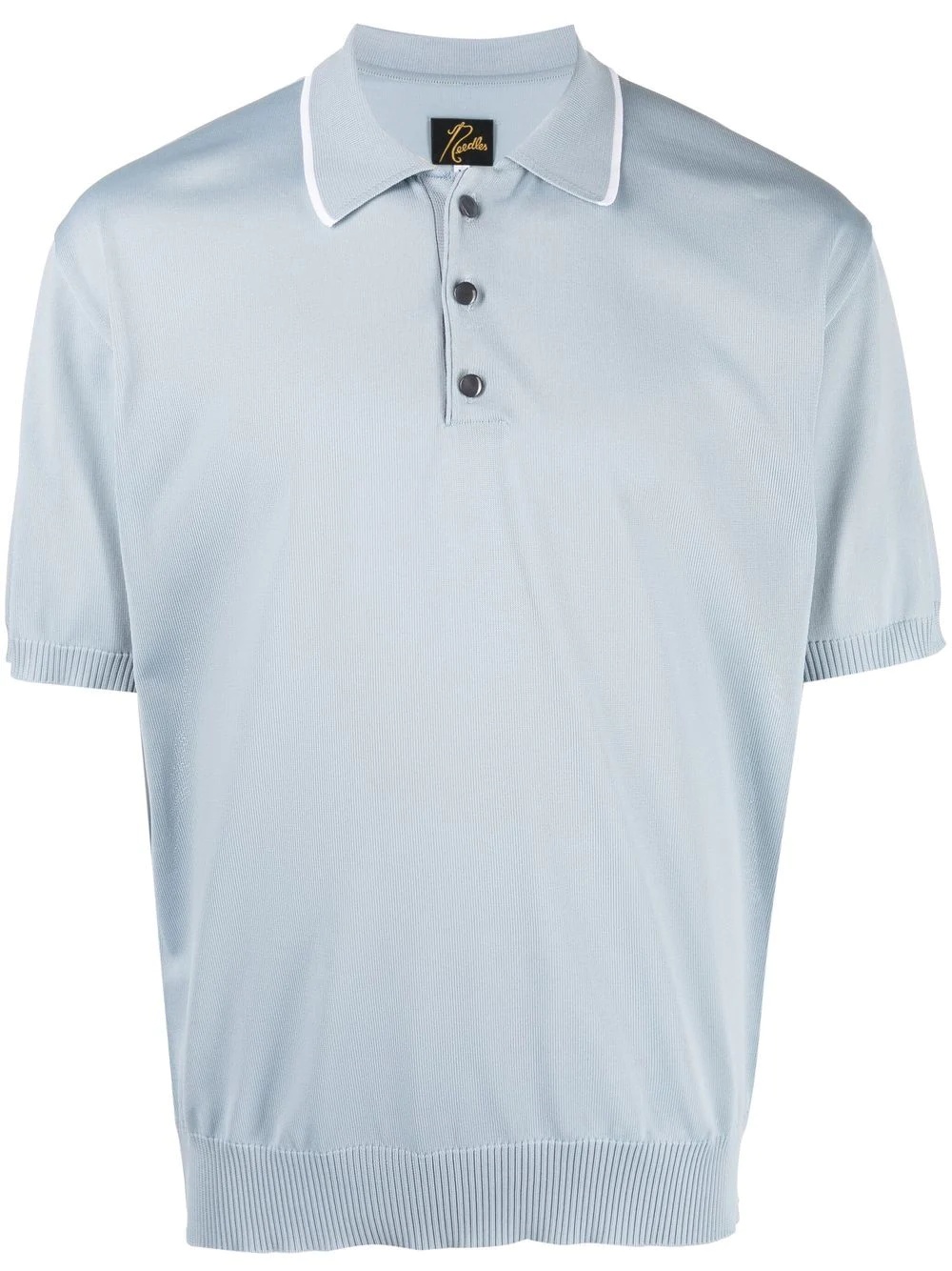 stripe-trim short-sleeve polo shirt - 1