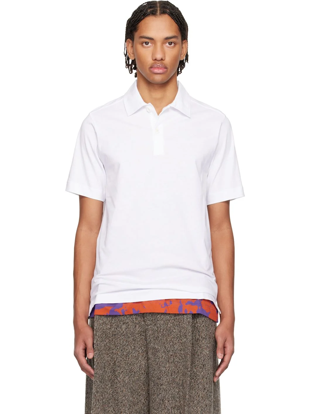 White Cotton Polo - 1