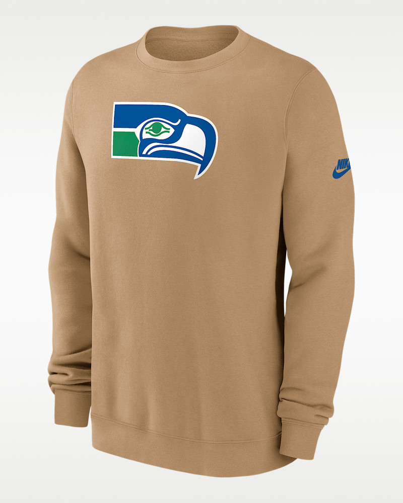 Seattle Seahawks Swing Pass Rewind Club Men's Nike NFL Pullover Crew 1