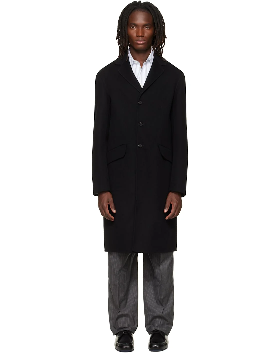 Black Melton Coat - 1